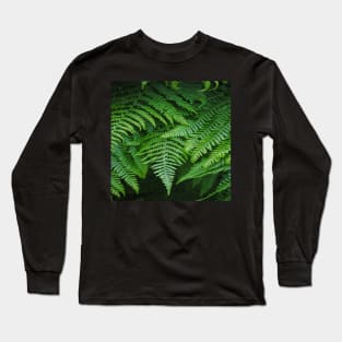 botanical rainforest foliage tropical fern leaf Long Sleeve T-Shirt